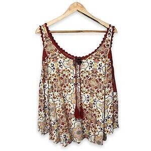 Buckle Ivory Love Boho Cold Shoulder Top sz L